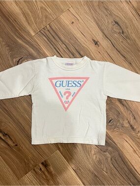 Vintage Guess Georges Marciano USA Triangle Logo White T Shirt Kids 2Y-3Y